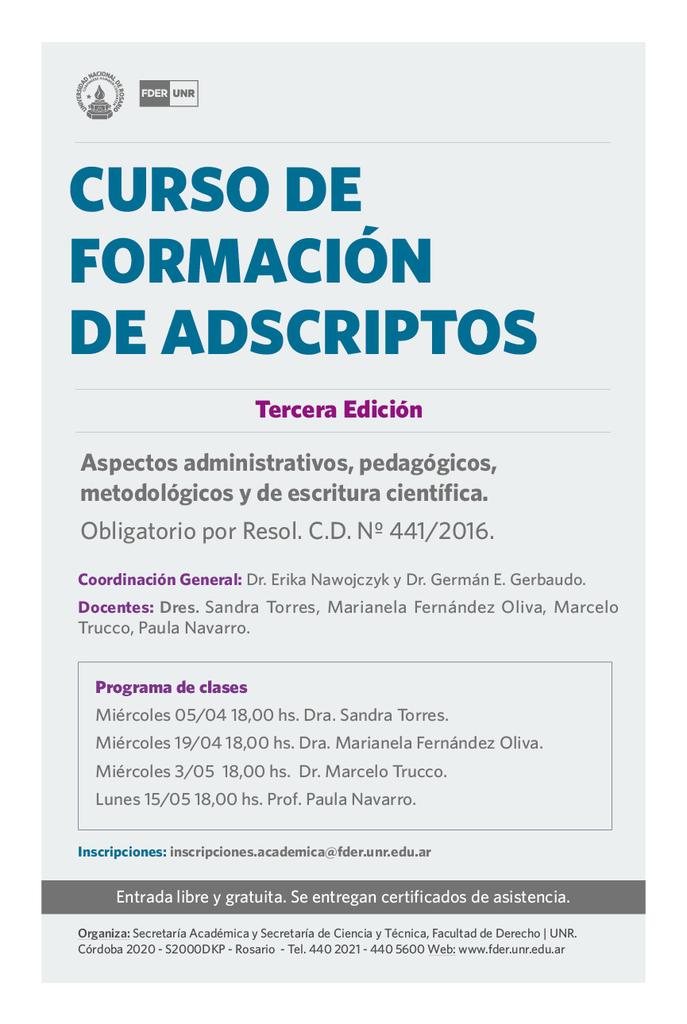 Curso Formación Adscriptos