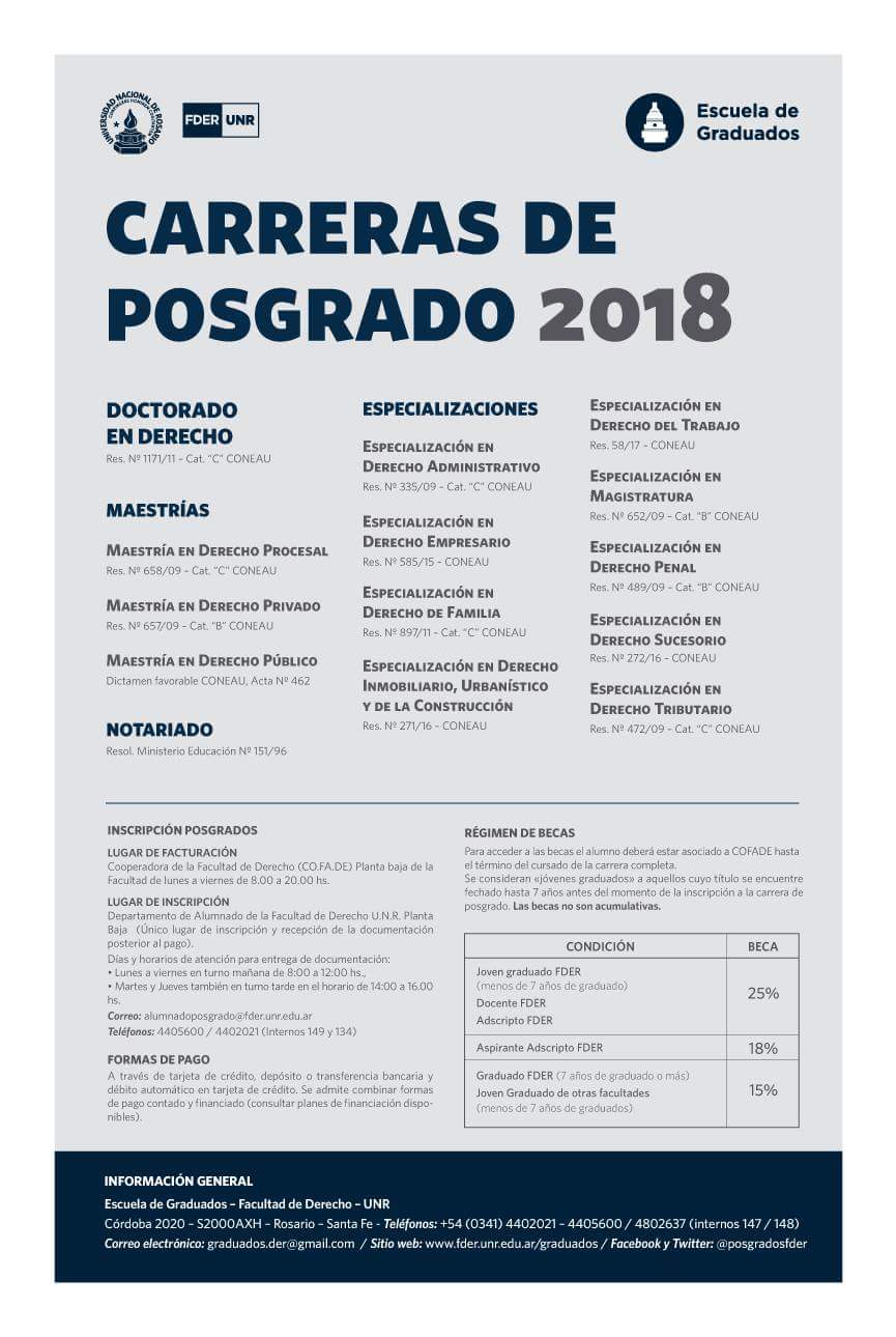 Carreras de posgrado 2018