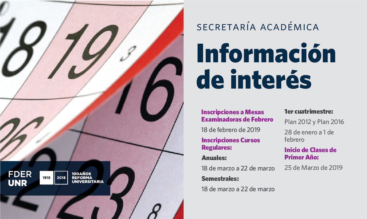 Información de Interés – Receso 2018/2019