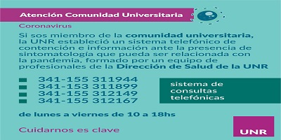 LA UNR HABILITA LÍNEAS TELEFÓNICAS DE CONSULTAS SANITARIAS PARA SU COMUNIDAD