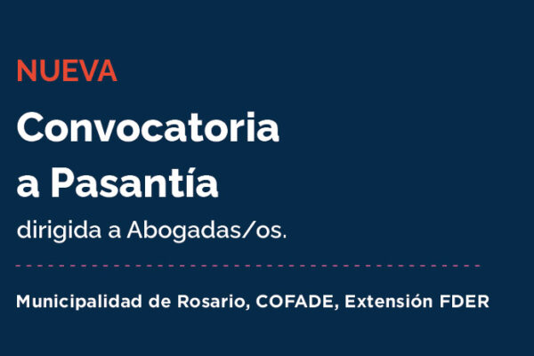 NUEVA CONVOCATORIA A PASANTÍA
