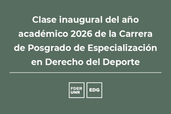 CLASE INAUGURAL  ESPECIALIZACIÓN EN DERECHO DEL DEPORTE
