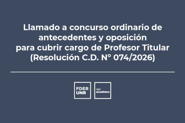 LLAMADO A CONCURSO – DERECHO DE LAS FAMILIAS