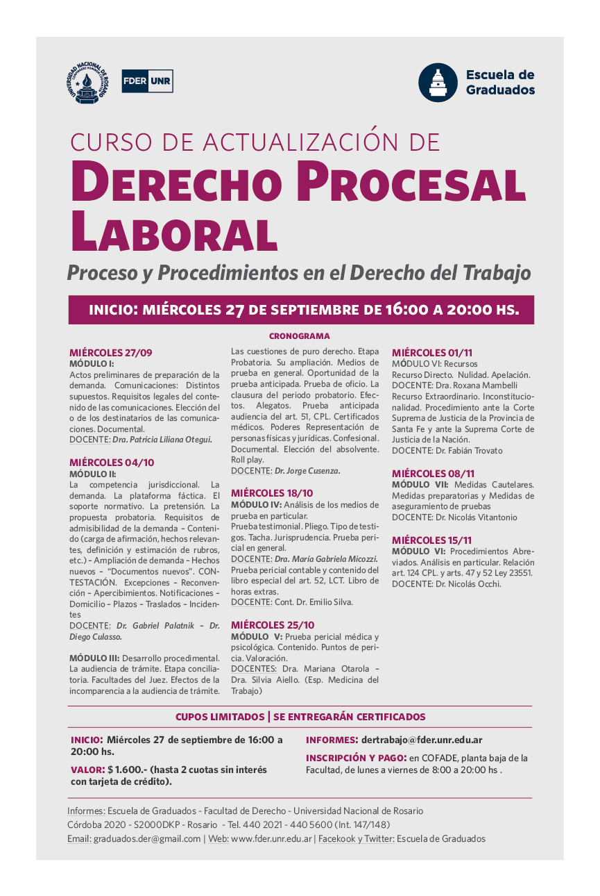 Derecho Procesal Laboral afiche